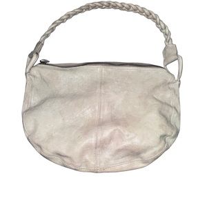 Sundance‎ Genuine leather beige hobo slouchy shoulder bag With Braided Handle